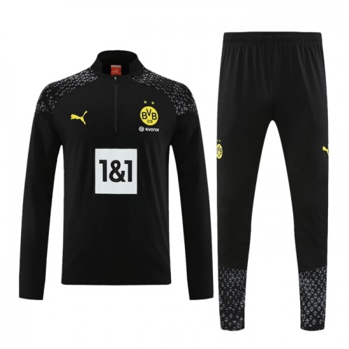 Borussia Dortmund Quarter Zip Training Huppari 2023-24 Musta Borussia Dortmund Quarter Zip Training Huppari 2023-24 Musta